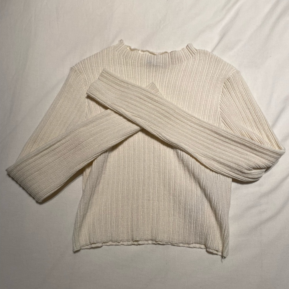 Knit ribbed mock neck shirt - Zara